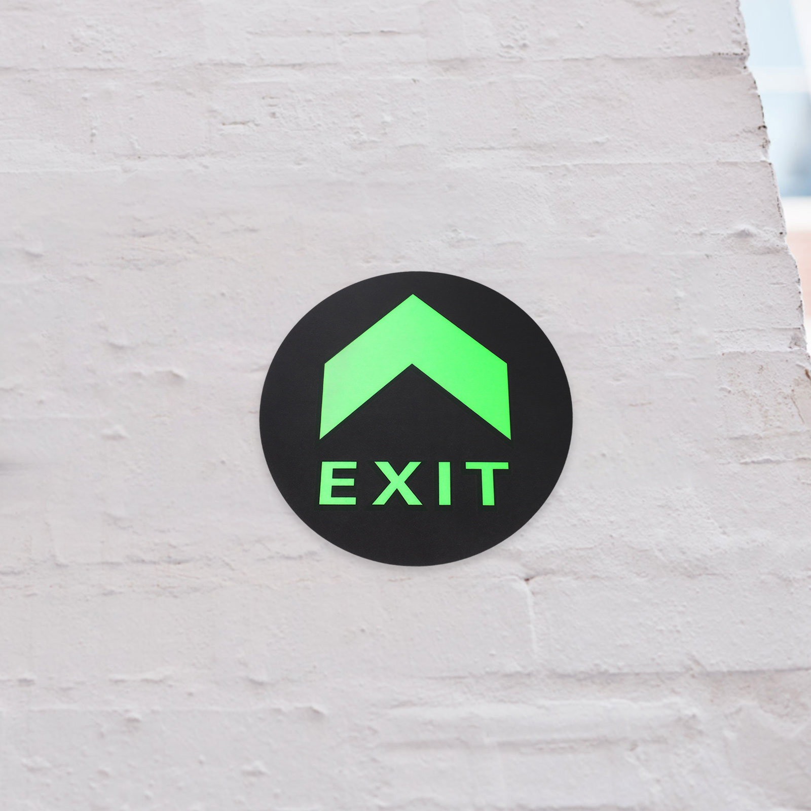 Emergency Exit Sign - สติกเกอร์สัญลักษณ์ทางออกเรืองแสงในที่มืด 5 ชิ้น สติกเกอร์นำทางพื้นใสสำหรับความปลอดภัยในกรณีฉุกเฉิน