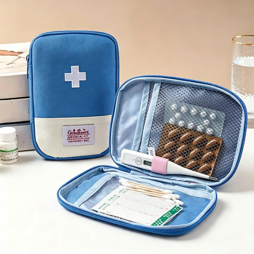 First Aid Bag Kit - กระเป๋าชุดปฐมพยาบาลแบบพกพาความจุขนาดใหญ่ อุปกรณ์จัดเก็บอุปกรณ์การแพทย์ฉุกเฉินสำหรับบ้าน รถยนต์ การเดินทาง แคมป์ปิ้ง และการเอาตัวรอดกลางแจ้ง