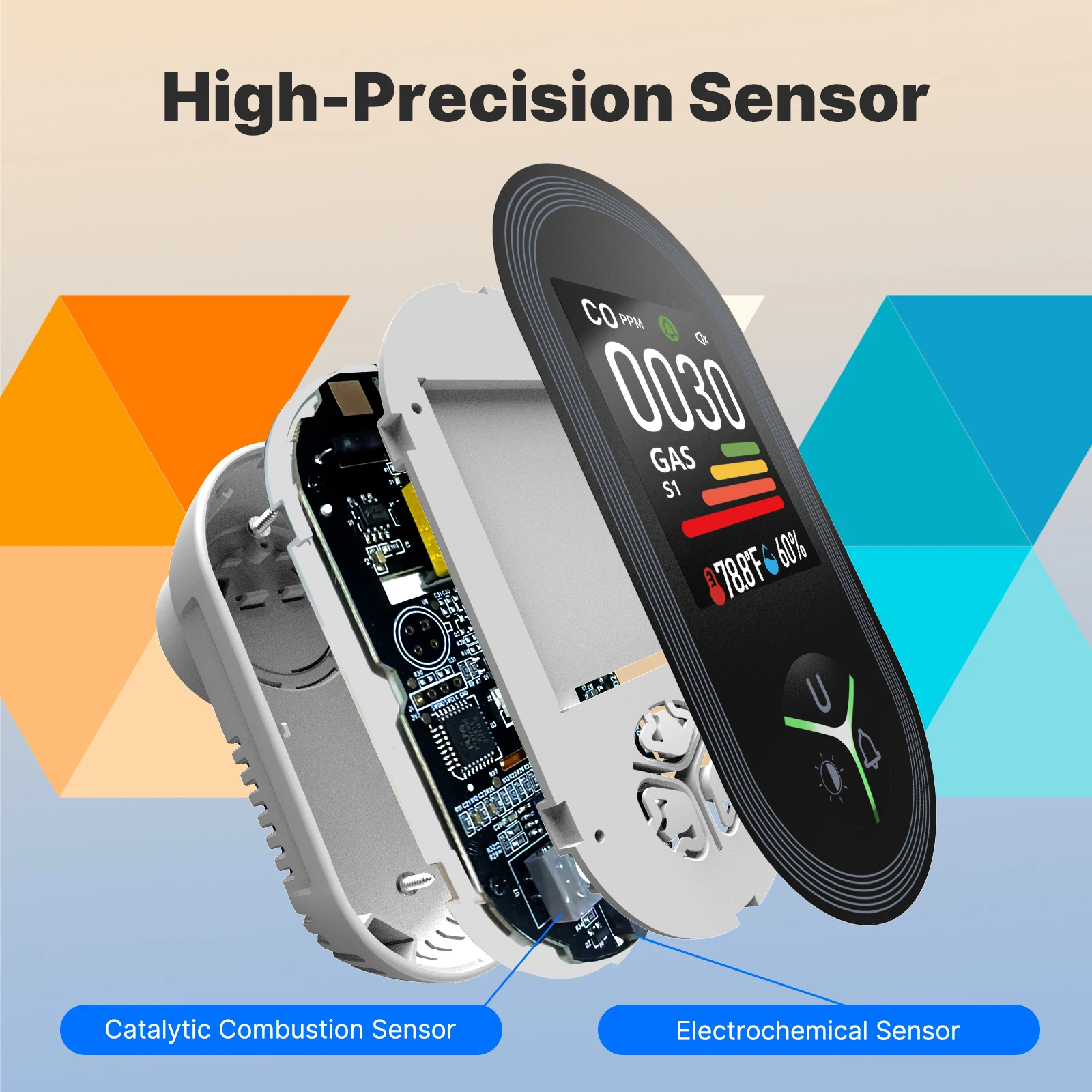 Co Detector Plug - เครื่องตรวจจับก๊าซคาร์บอนมอนอกไซด์แบบ 4-in-1 พร้อมจอแสดงผลในตัว ปลั๊กอินพร้อมเซ็นเซอร์วัดอุณหภูมิและความชื้น CO