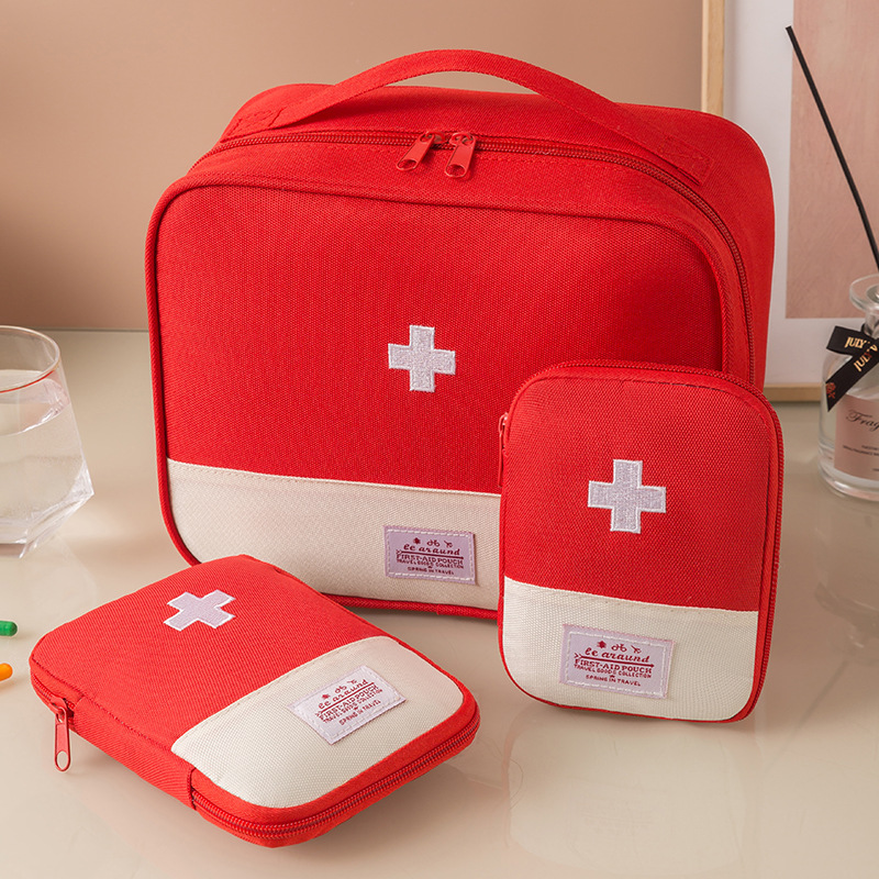 First Aid Bag Kit - 3 ชิ้น/เซ็ตกระเป๋าเก็บของทางการแพทย์แบบพกพา แคมป์ปิ้ง ชุดปฐมพยาบาลฉุกเฉิน ออแกไนเซอร์ กระเป๋าเดินทางกลางแจ้งสำหรับบ้าน